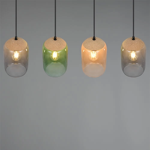 Esstischlampe aus Glas Cork 4-Licht Trio 4017807622997