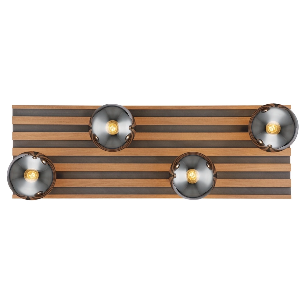 Deckenlampe Parsons 4-hell schwarz mit Holz Globo 9007371583003