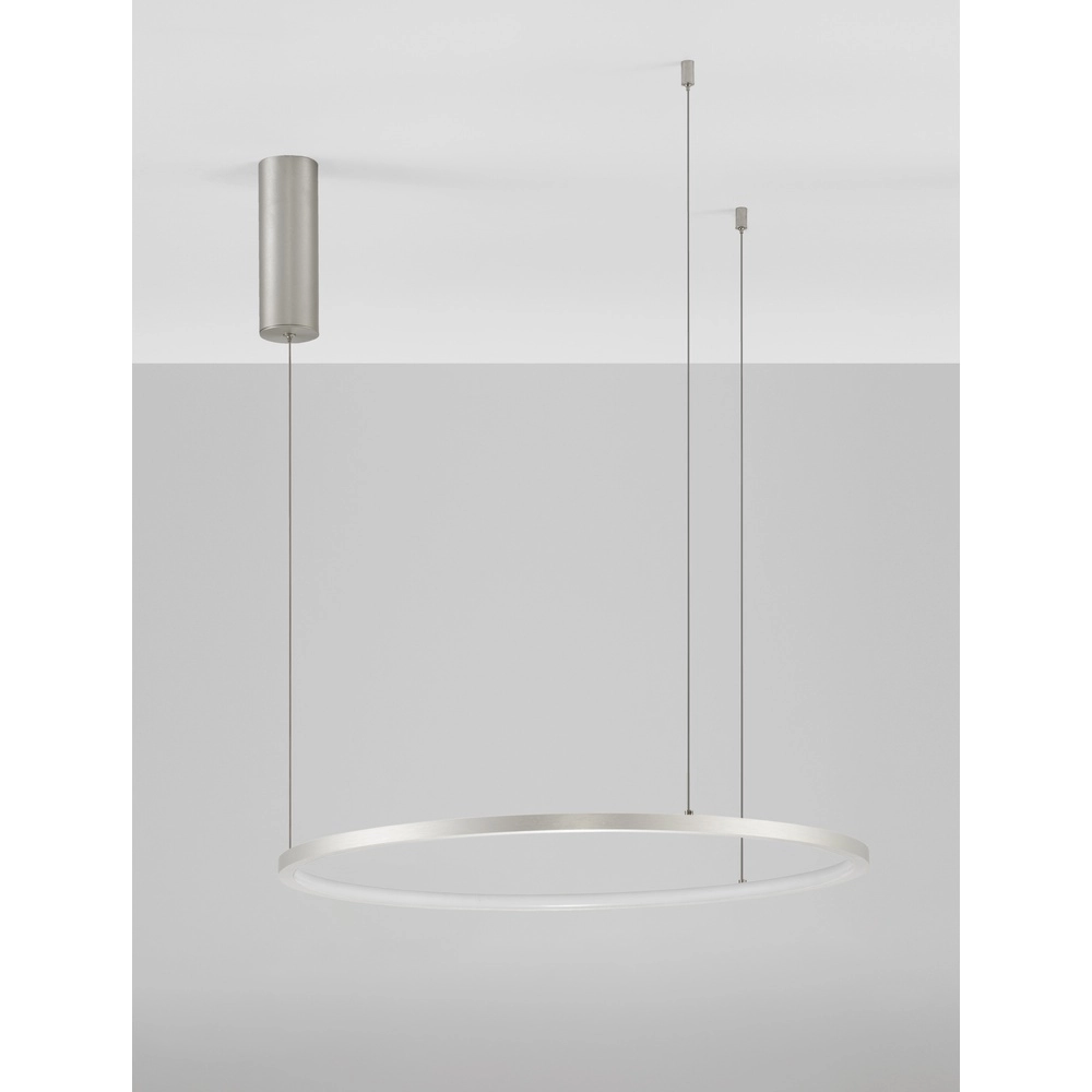 Runde Pendelleuchte Tarquin silbergrau Ø 60cm Lyora 5212017438287