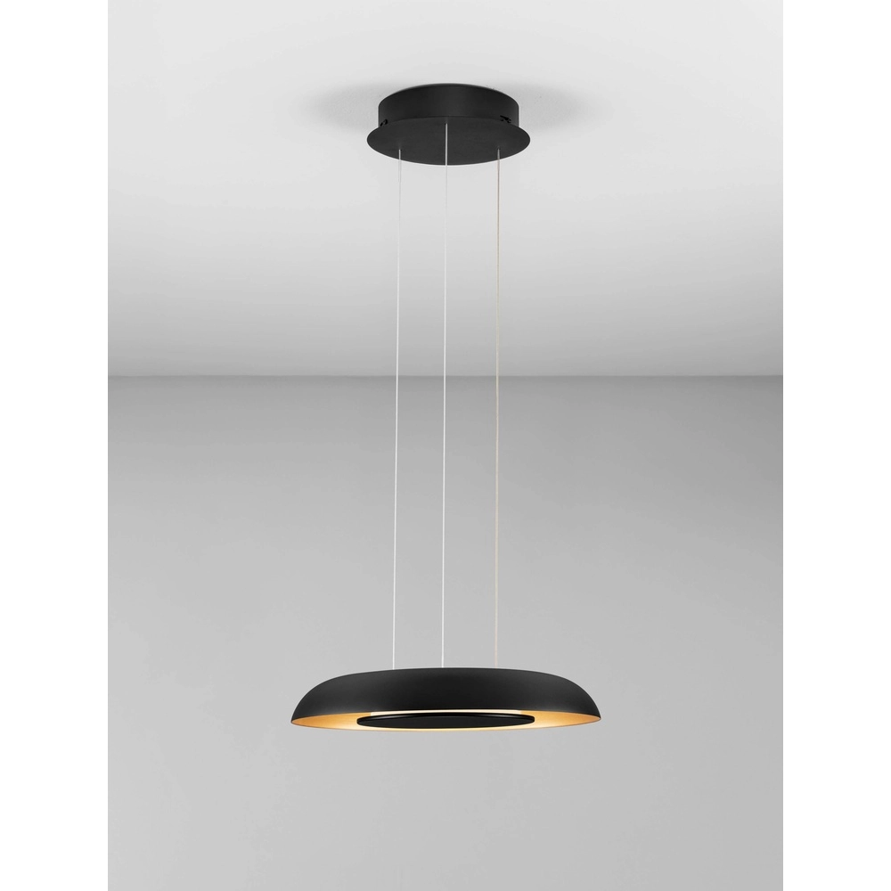 Moderne Pendelleuchte Epos Ø 40cm schwarz mit gold Lyora 5212017463265