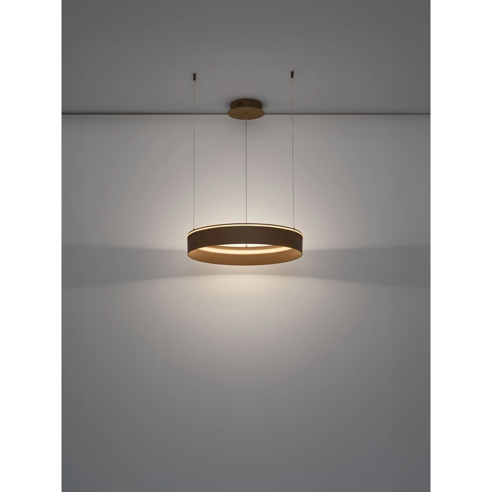 Moderne Pendellampe Olivia sandbraun Ø 60 cm Lyora 5212017494184