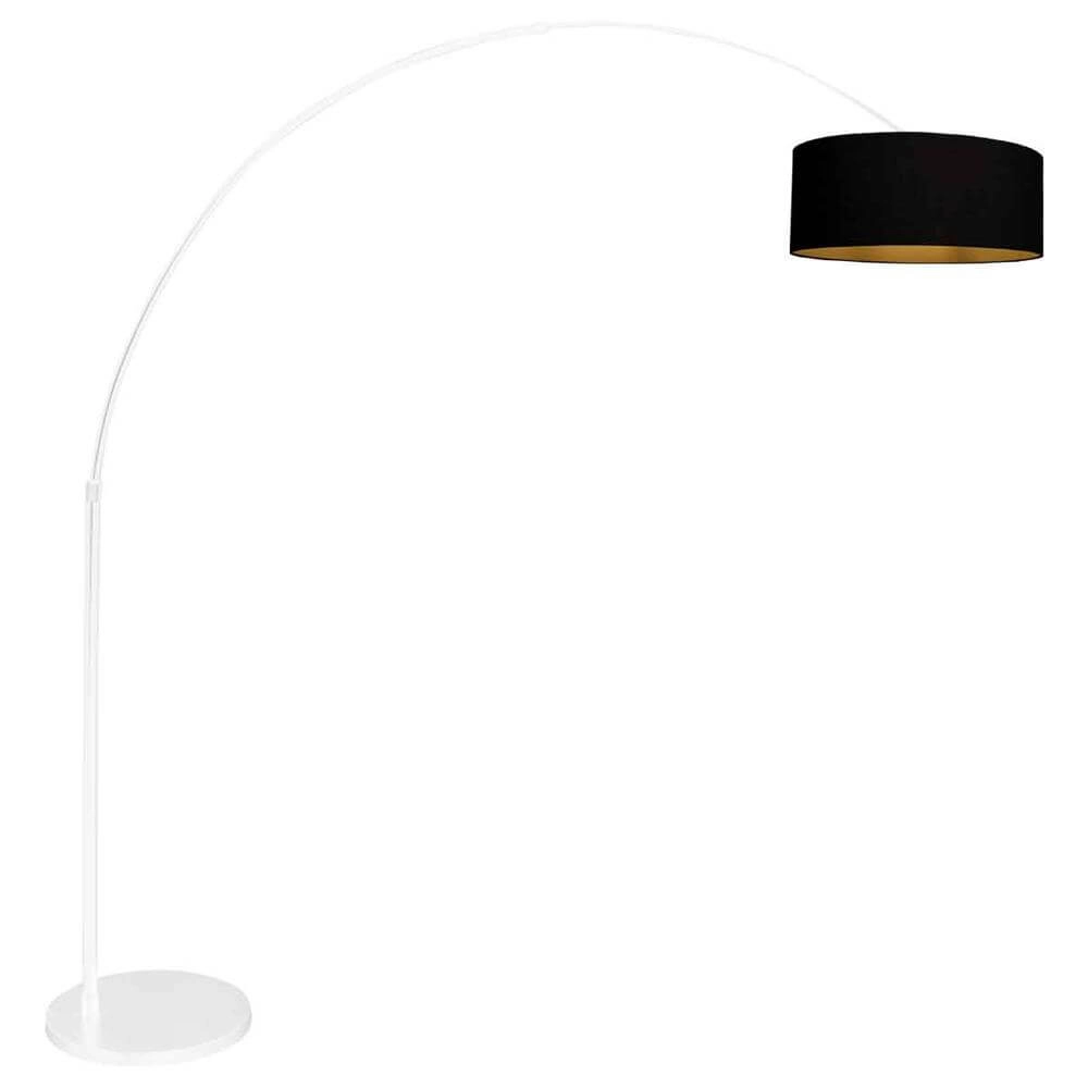 Bogenlampe Sparkled Light weiß mit schwarzer Kapuze