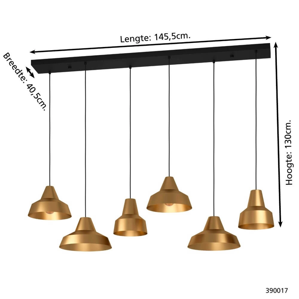 Goldene Hängelampe Savarna mit 6 Farbtönen Stars of Light 9008606220885