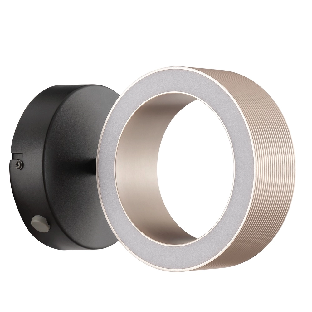 Wandlicht Axion Schwarz mit Braun Brilliant 4004353477140