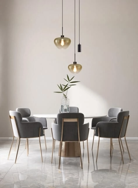 3-flammige Pendelleuchte Genua schwarz mit 1x Goldglas Ø 24cm - 1x Ø 29cm und 1 Anhänger Masterlight 8718121357423