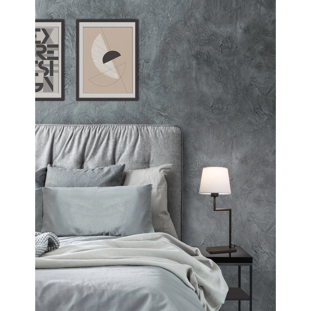 Tischlampe Savona schwarz mit weißer Kapuze