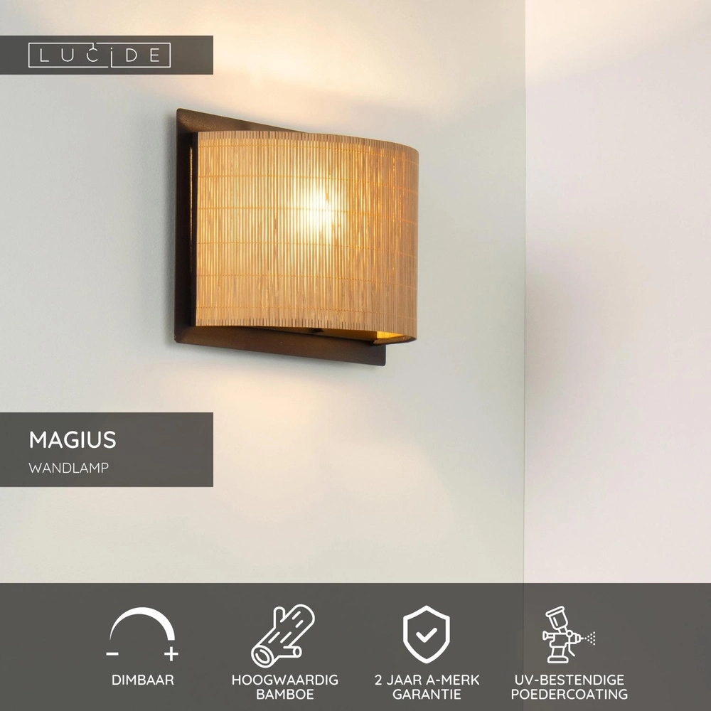 Wandlampe Magius Rattan Lucide 5411212031174