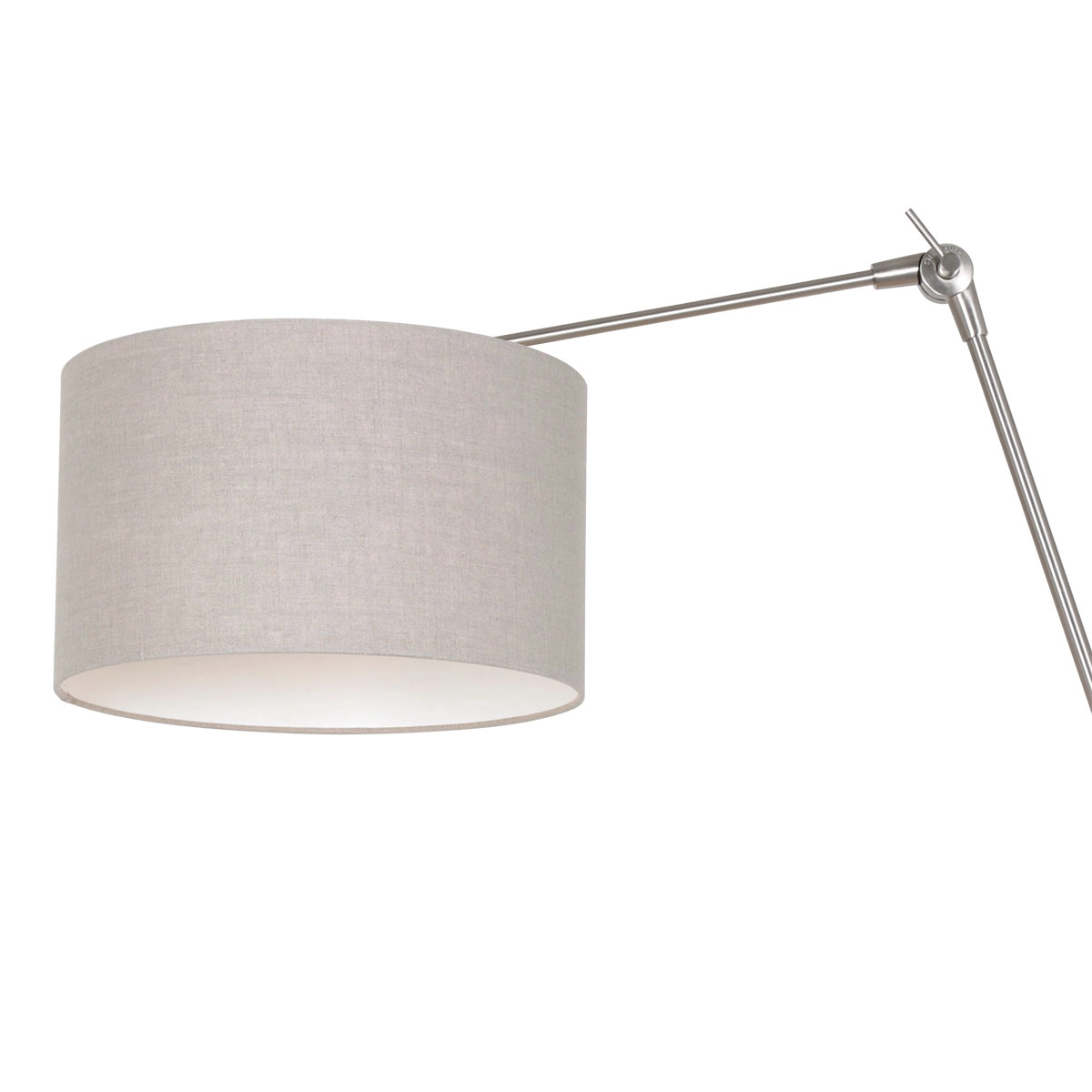 Wandleselampe Prestige Chic Edelstahl mit 30 cm taupefarbenem Lampenschirm