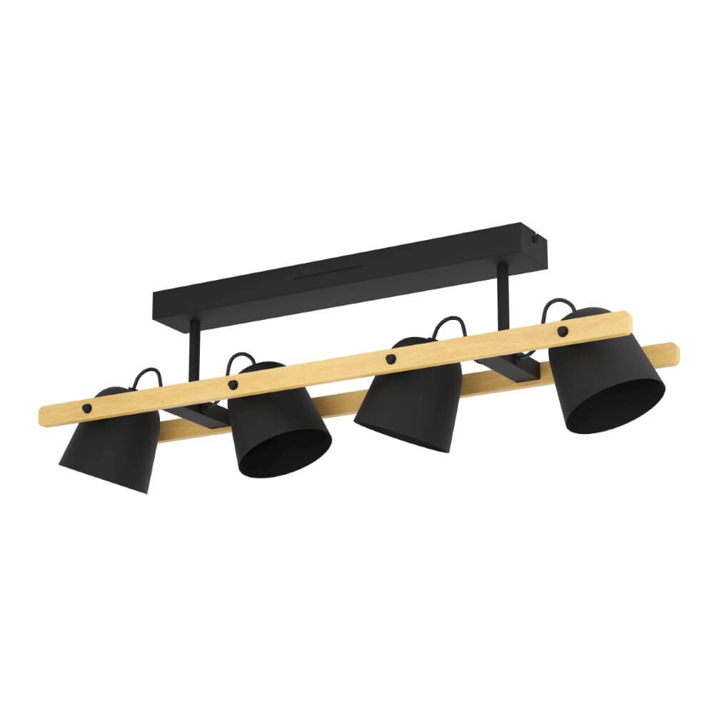 Deckenleuchte mit 4 Leuchten Hornwood-Z Schwarz