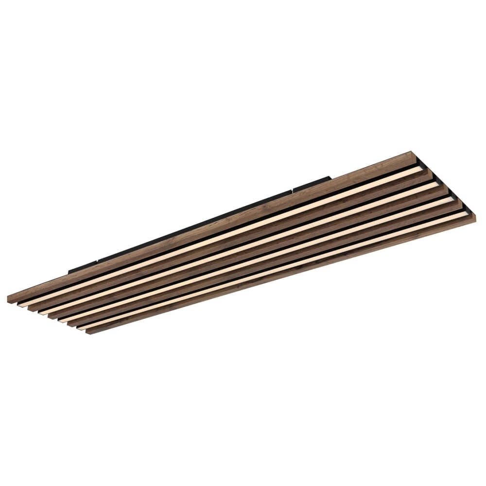 Deckenlampe Hayden schwarz mit Holz 120cm Globo 9007371516643