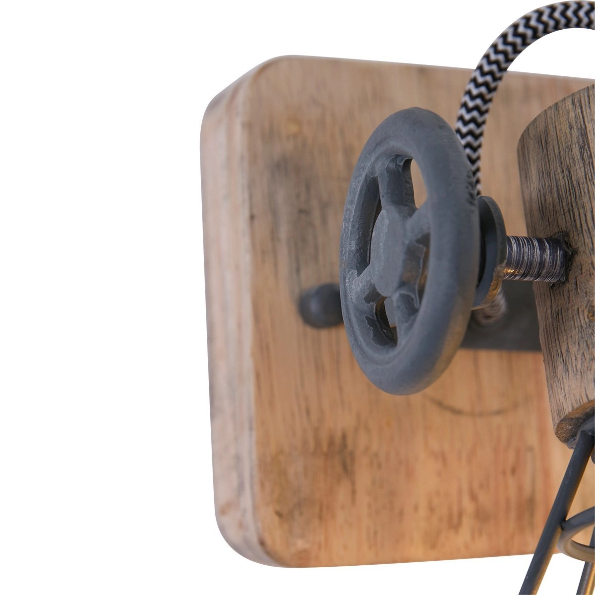Wandleuchte Geurnesey Vintage grau mit holz Steinhauer 8712746123029