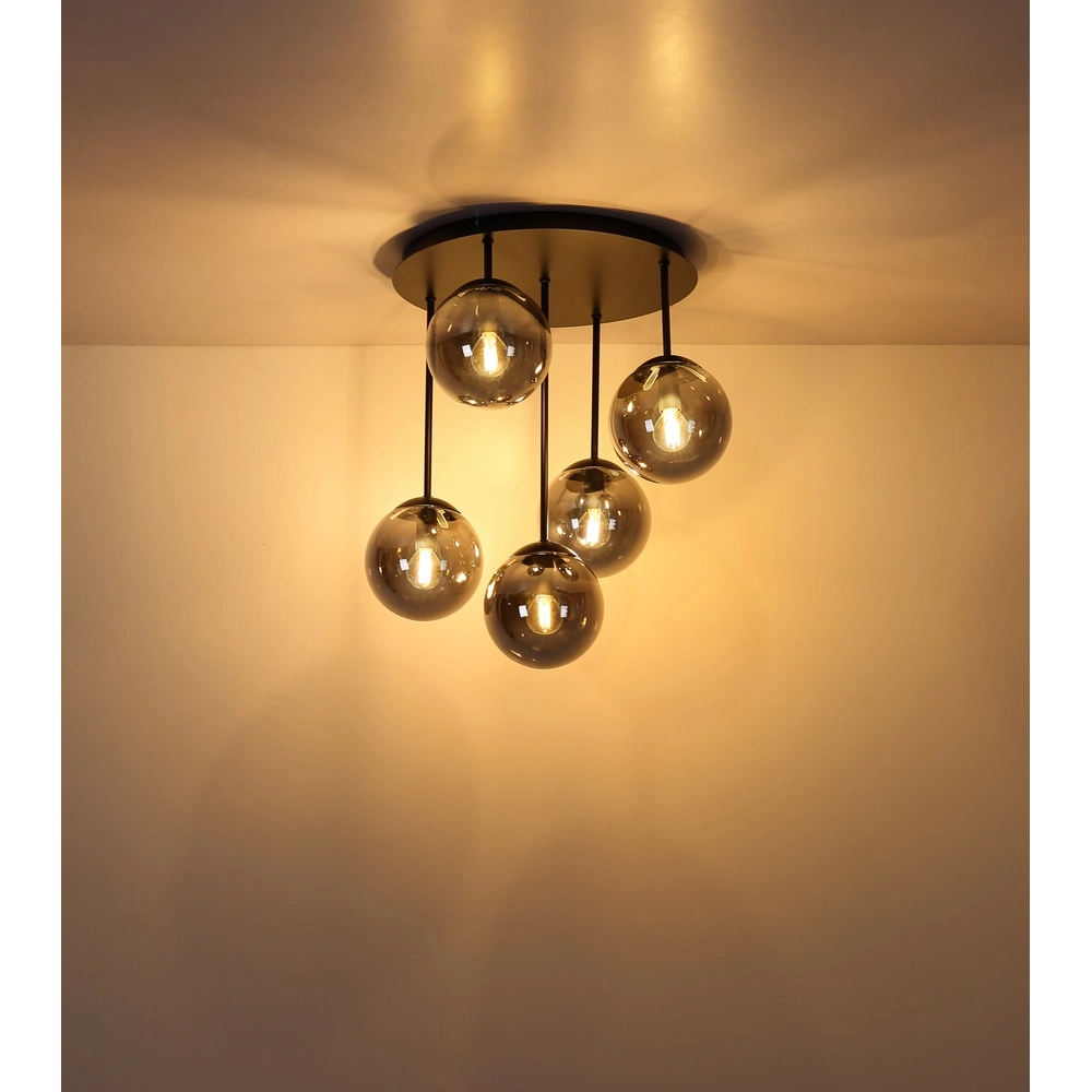 5-Licht Deckenlampe Harmon Schwarz Globo 9007371592531