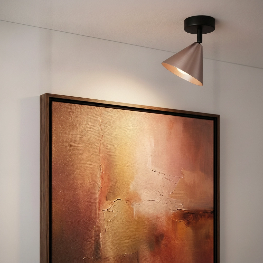 Deckenlampe Conico schwarz mit kaffeebraun