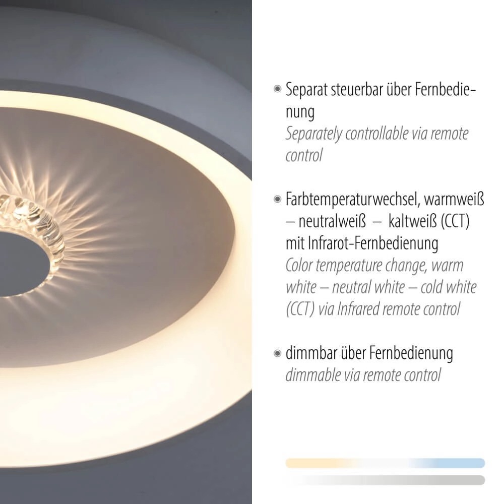 Runde Deckenleuchte Vertigo weiß Ø 46,5cm Just Light 4043689994709