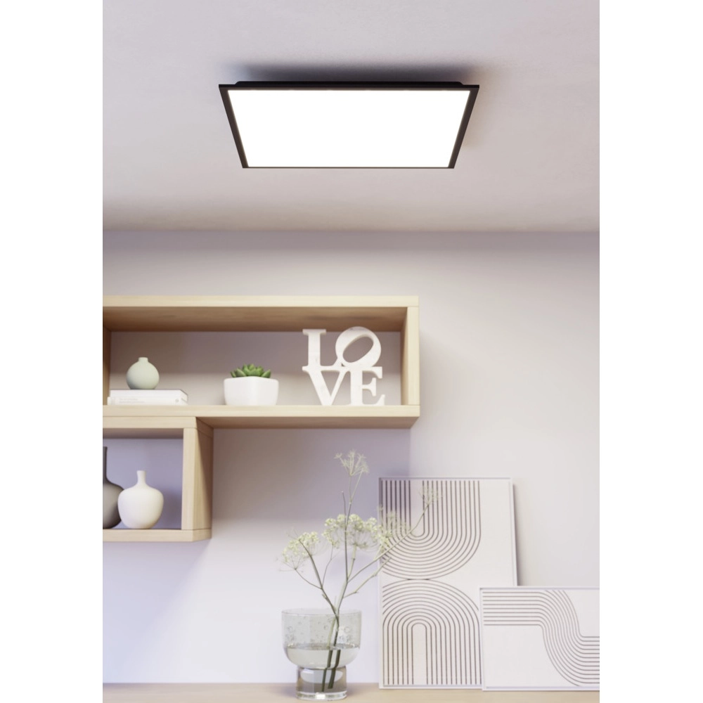 Smarte Deckenleuchte Moradillo-Z schwarzes Quadrat 59,5cm Eglo 9008606342129