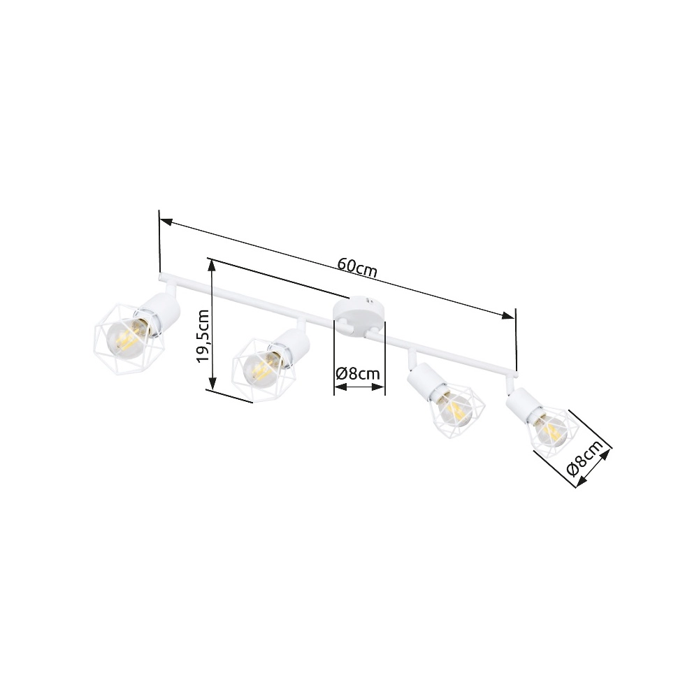 Deckenlampe Xara I 4-Licht weiß Globo 9007371406999