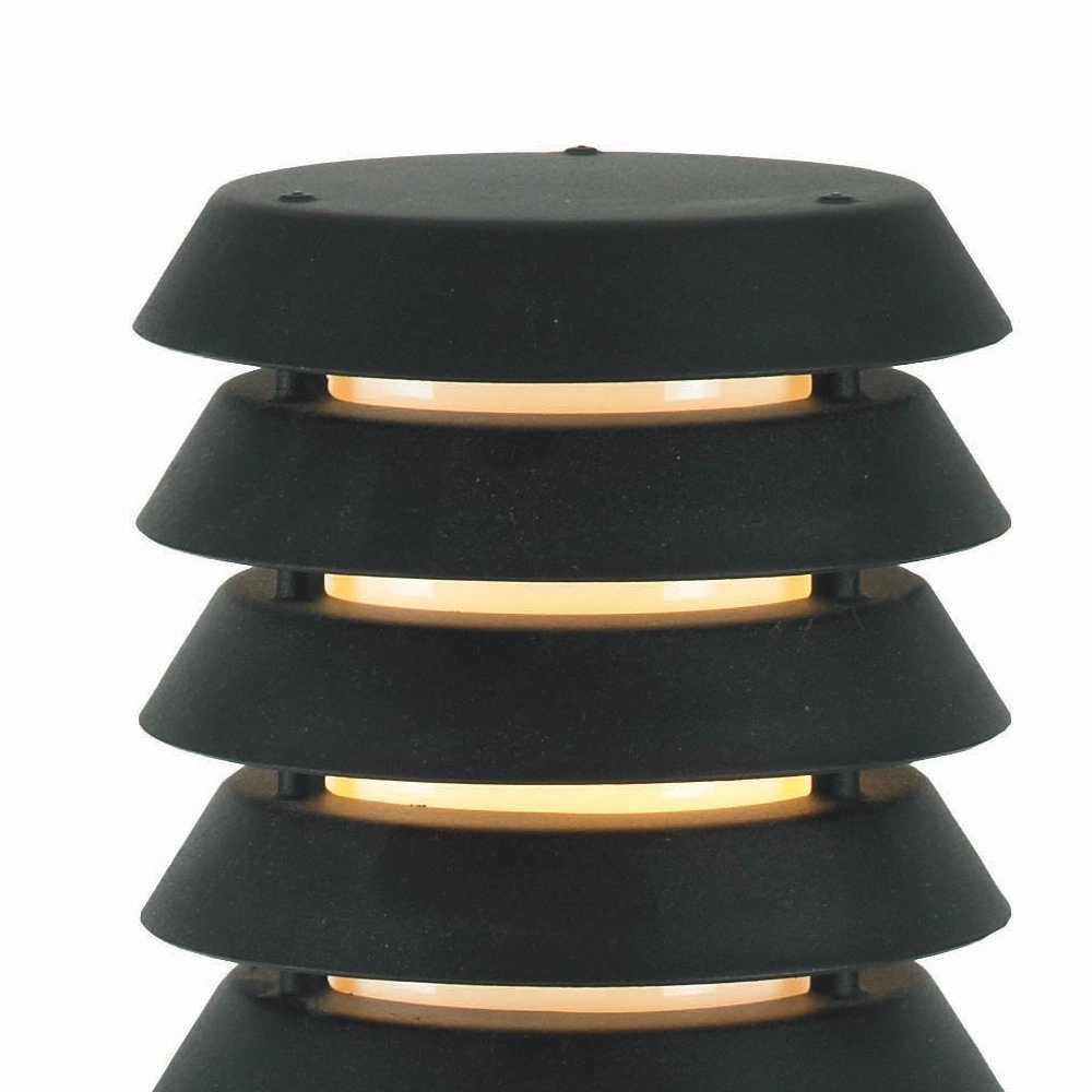 Ländliche Terrassenlampe Selhalm 85cm schwarz mit Holz Franssen 7042891440667