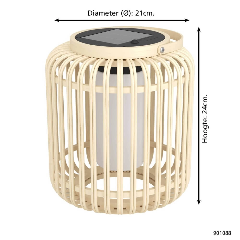 Solar-Tischlampe Marliano Rattan gerade Eglo 9008606297955