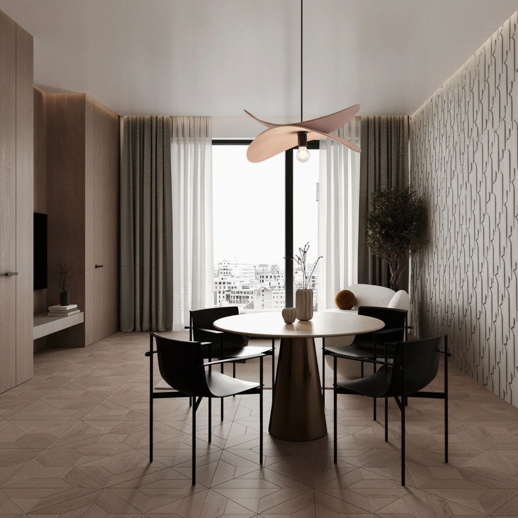 Moderne Pendellampe Luve Schwarz mit Mokkabraun