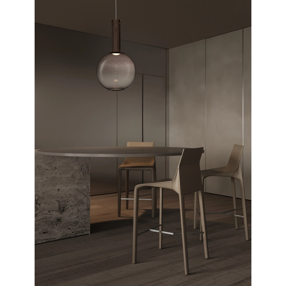 Pendelleuchte Nostos braunes Glas Ø 30cm Lyora 5212017484192