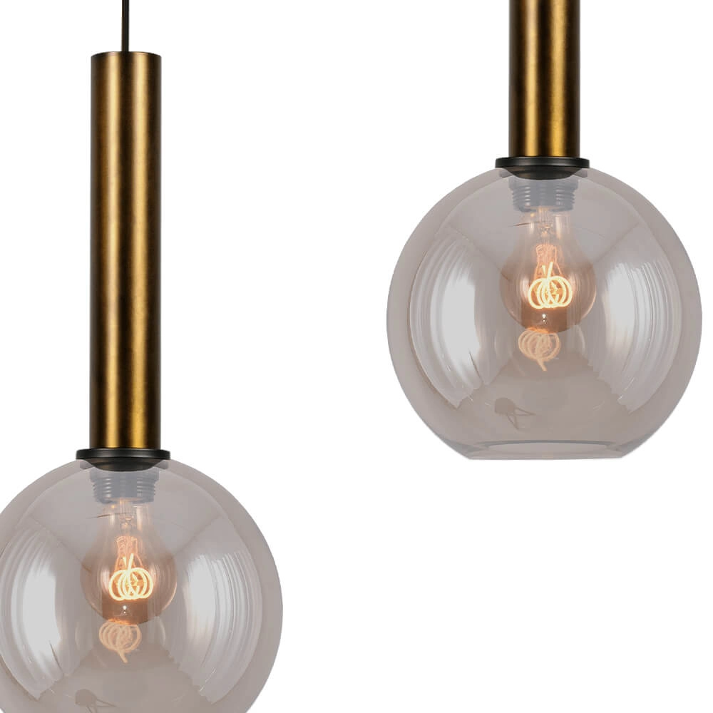 Hängelampe Bella 2 Antikes Messing mit Goldglas Masterlight 8718121344461