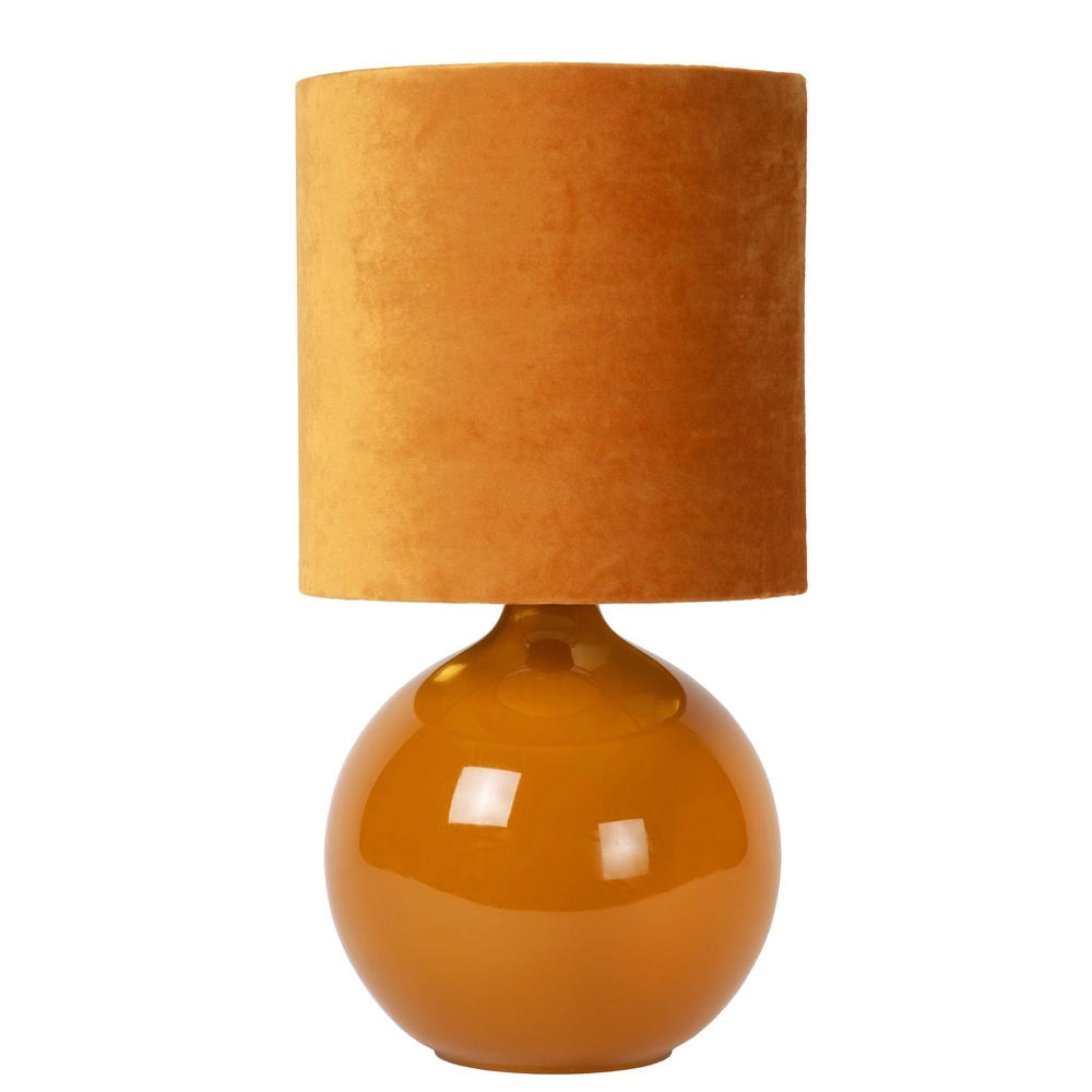 Ockerfarbene Tischlampe Esterad Ø 24 cm