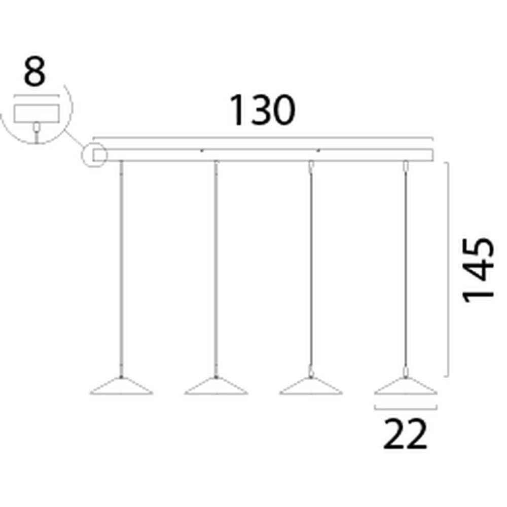 4-Licht Pendellampe Ceppo schwarz mit goldener Ø 22 cm Masterlight 8718121358444