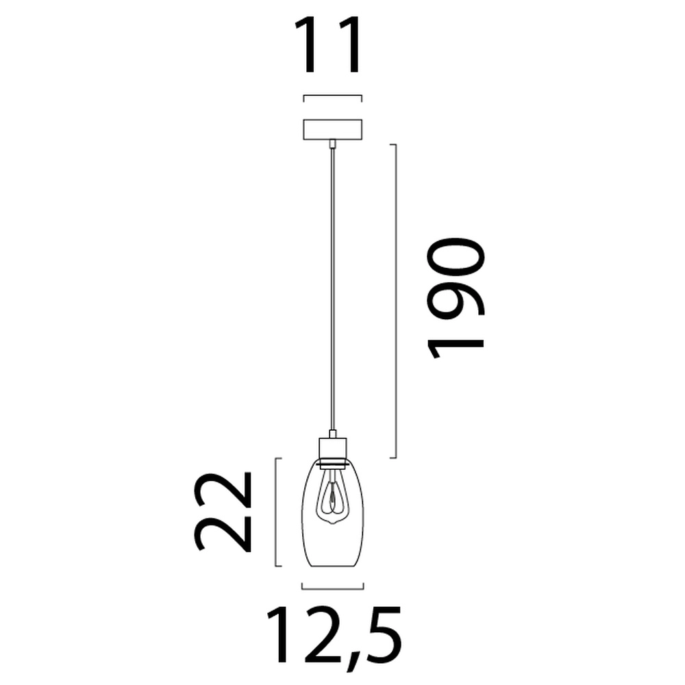 Glas-Pendellampe Olive Ø 12,5 cm – schwarz Masterlight 8718121393728