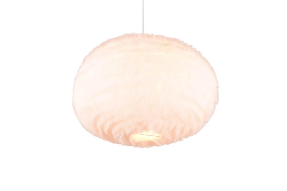 Hängelampe aus Stoff Furry creme Ø 50cm Trio 4017807600117
