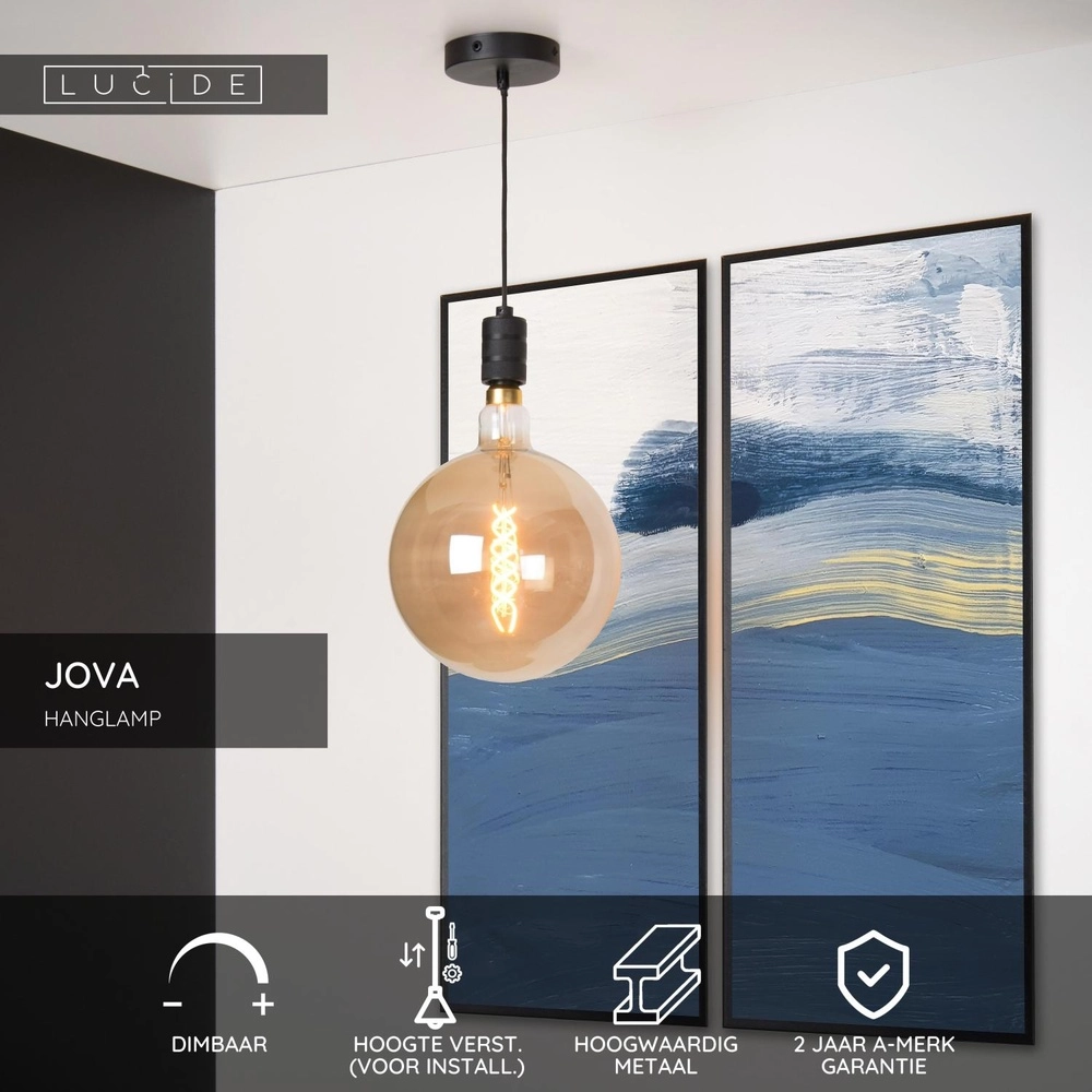 Pendellampe Jova Schwarz Lucide 5411212451460