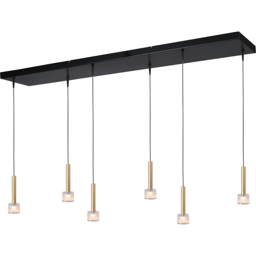 6-Licht Pendellampe Fabro LED – Mattes Gold