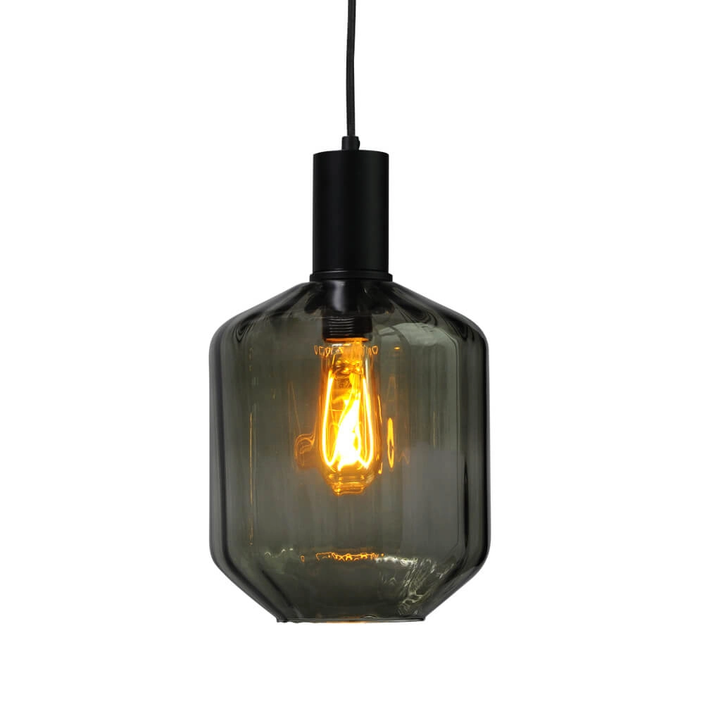 3-flammige Hängelampe - schwarz - Porto mit grünen Jagger-Gläsern Masterlight 8718121269542