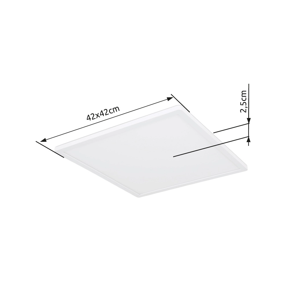 Deckenlicht Sapana Quadrat 42 cm Weiß Globo 9007371417742