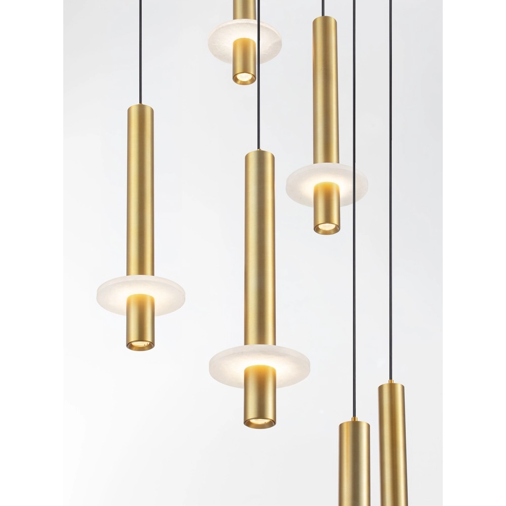 Design-Pendellampe Noemi Gold mit weißem Ø 62 cm Lyora 5212063503328