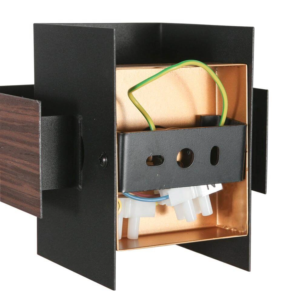 Wandleuchte Muro schwarz mit Holz S Steinhauer 8712746177749
