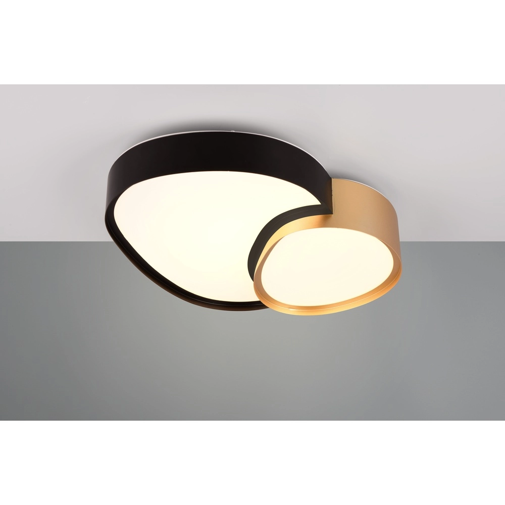 Organische Deckenleuchte Rise 43,5cm schwarz mit gold Trio 4017807600599