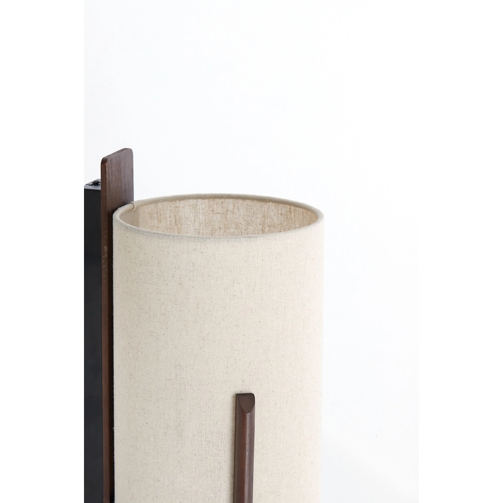 Wandlampe im dänischen Design Litto Walnussbraun mit Leinen Light & Living 8717807792732