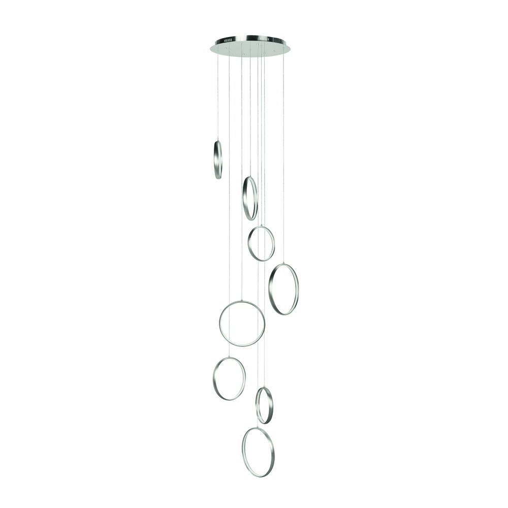 Design-Pendelleuchte Olympia Nickel 8 Kreise