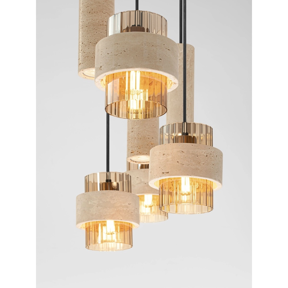 7-Licht Pendellampe Melony Moderner Sandbraun Lyora 5212063501263