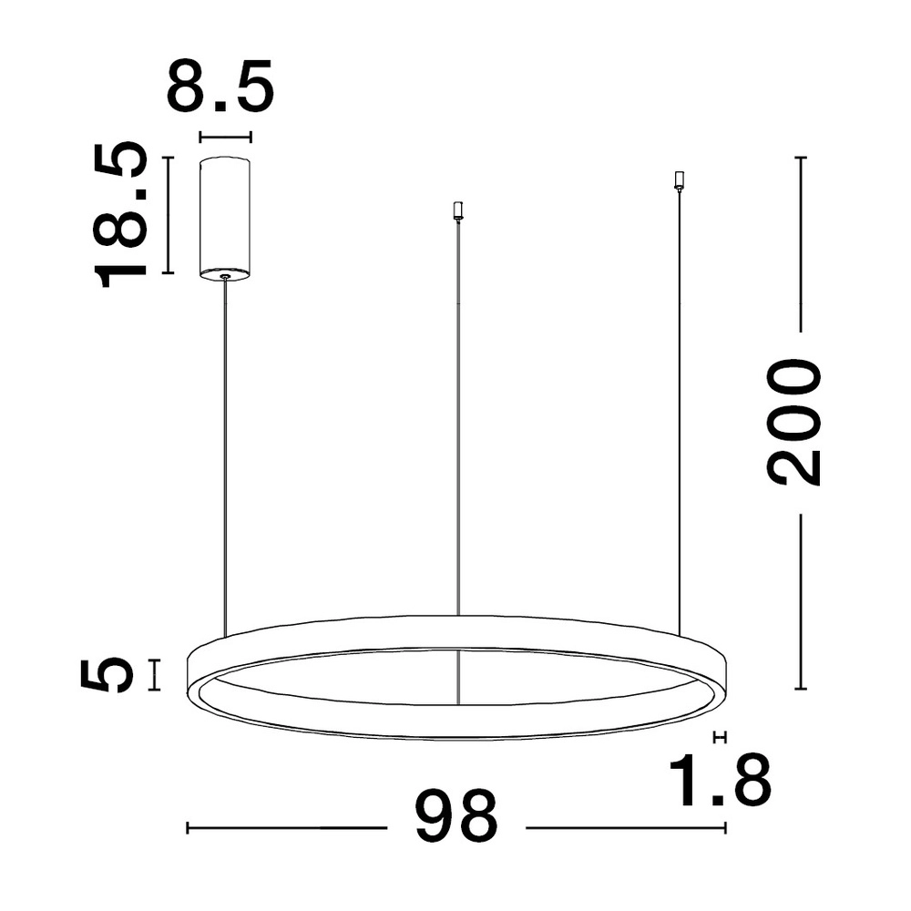 Goldene Pendelleuchte Elowen Ausführung Ø 98cm Lyora 5212017439147