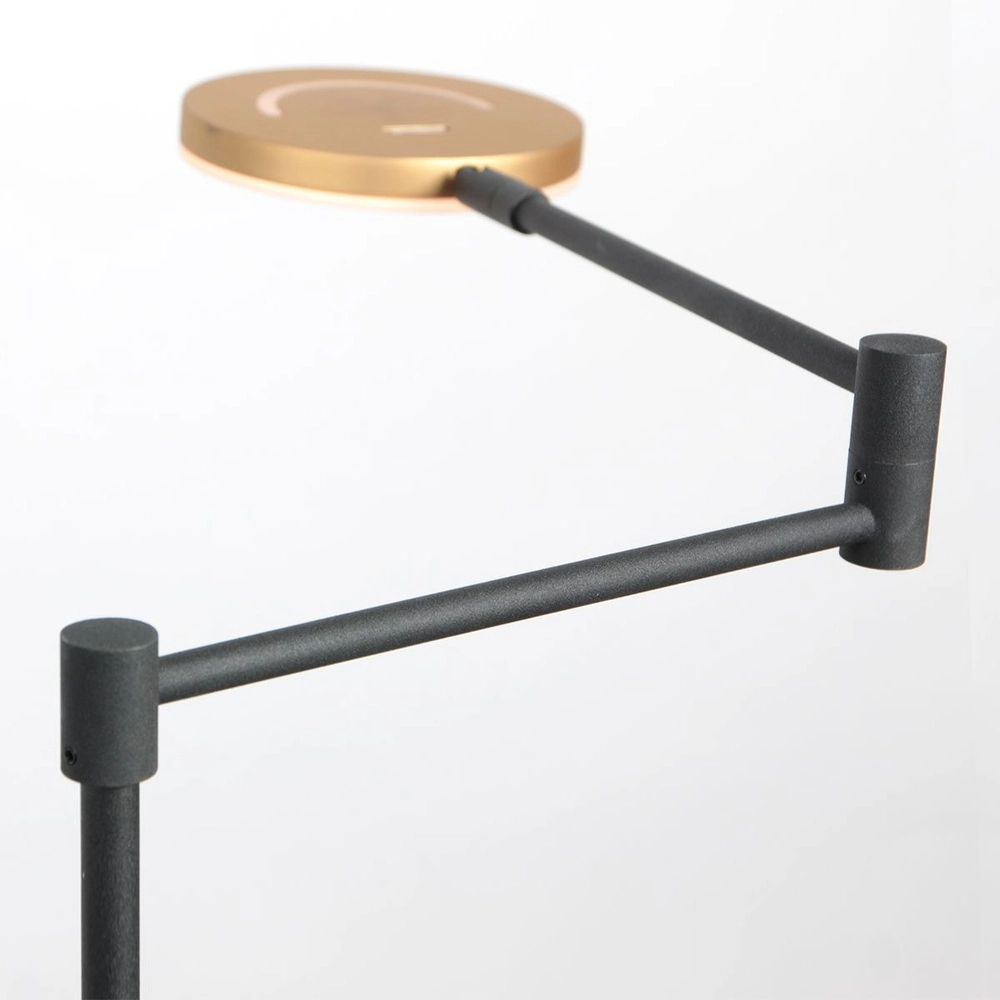 Design-Leseleuchte Soleil schwarz mit goldener Kappe Steinhauer 8712746177381