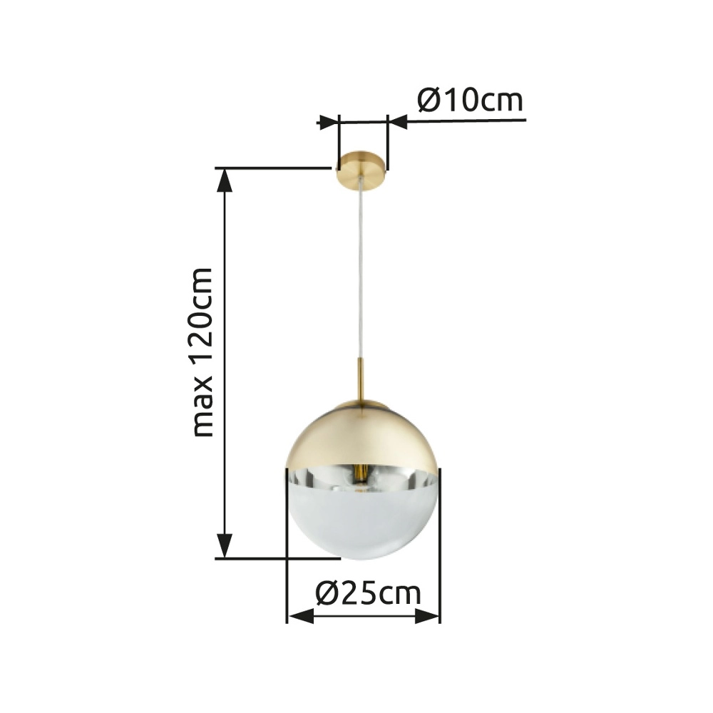 Pendellampe Varus gold Ø 25cm Globo 9007371380459