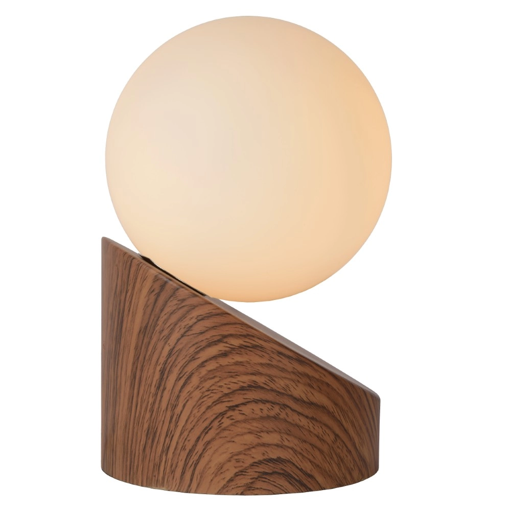 Design-Tischlampe Len Dunkler Holzlook Lucide 5411212450586