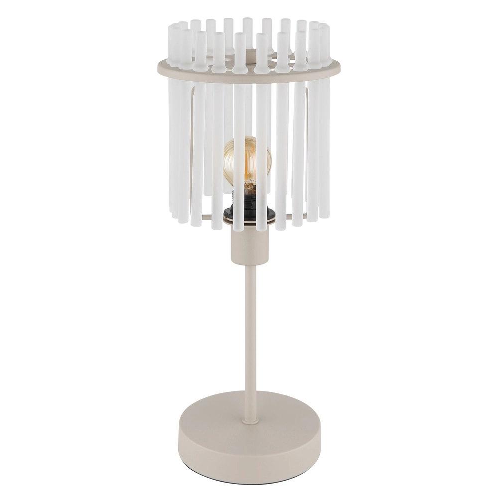 Tischlampe Gorley sandbraun mit Glas Globo 9007371569700
