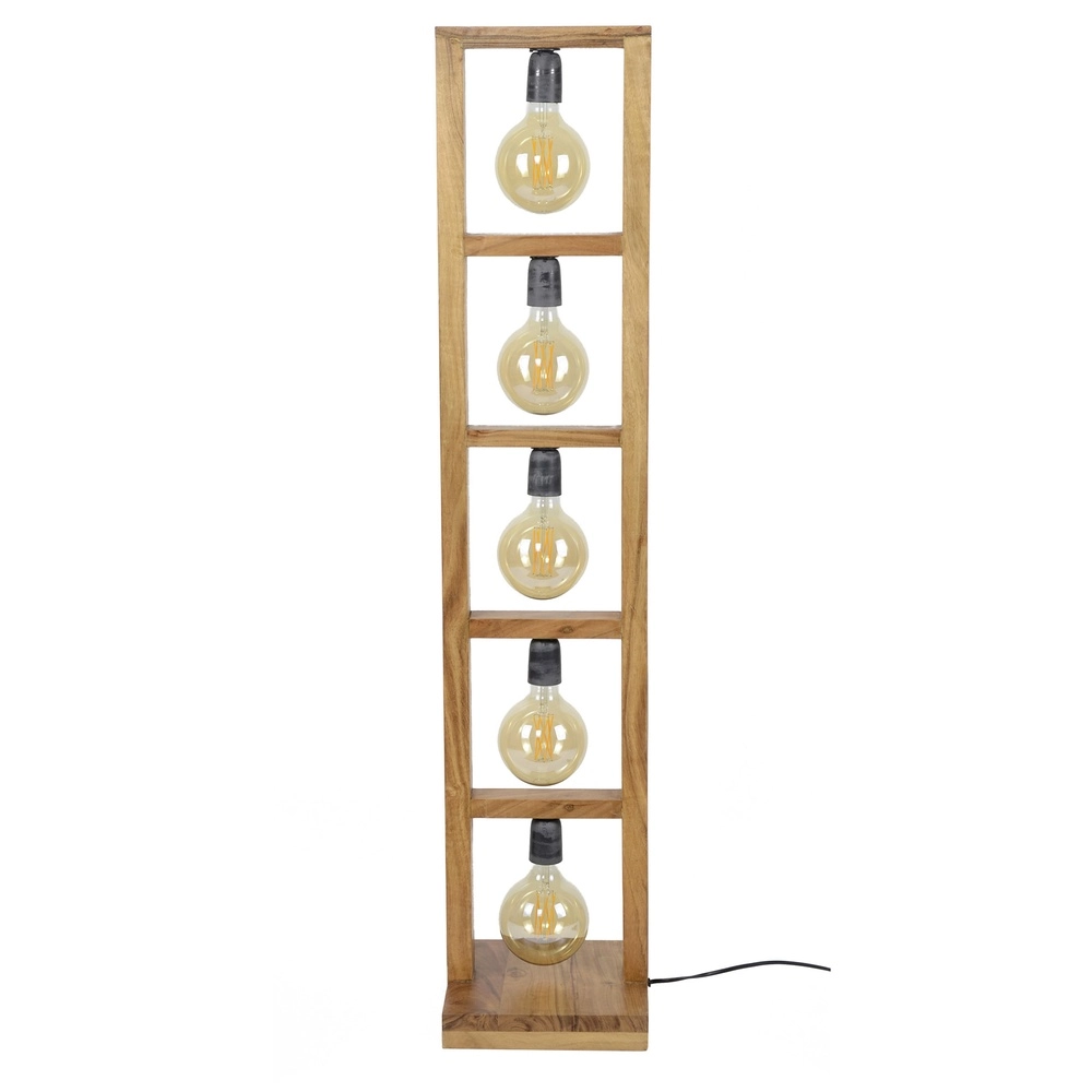 Holz-Stehlampe Modulo 5x E27 – Solide Akazie Lyora 8716803513013