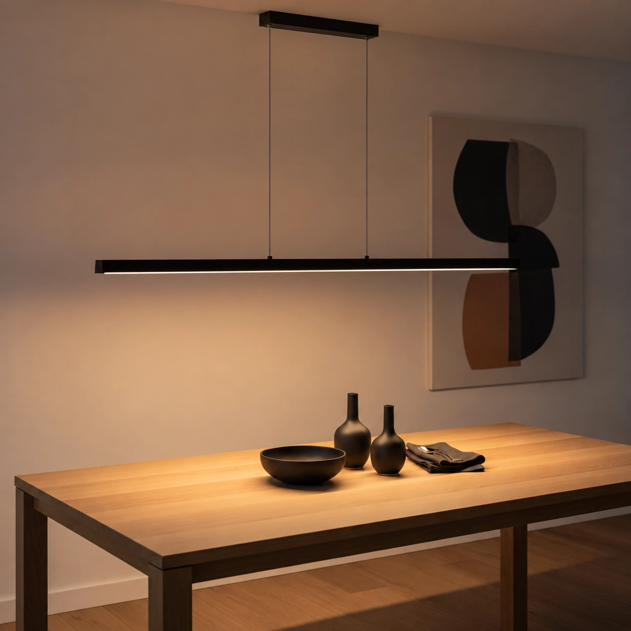 Schlanke Pendelleuchte Kondora 2 S schwarz 118,5cm