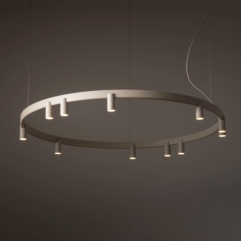 Design-Pendellampe Fourty sandbraun Ø 116 cm Lyora 5903139122870