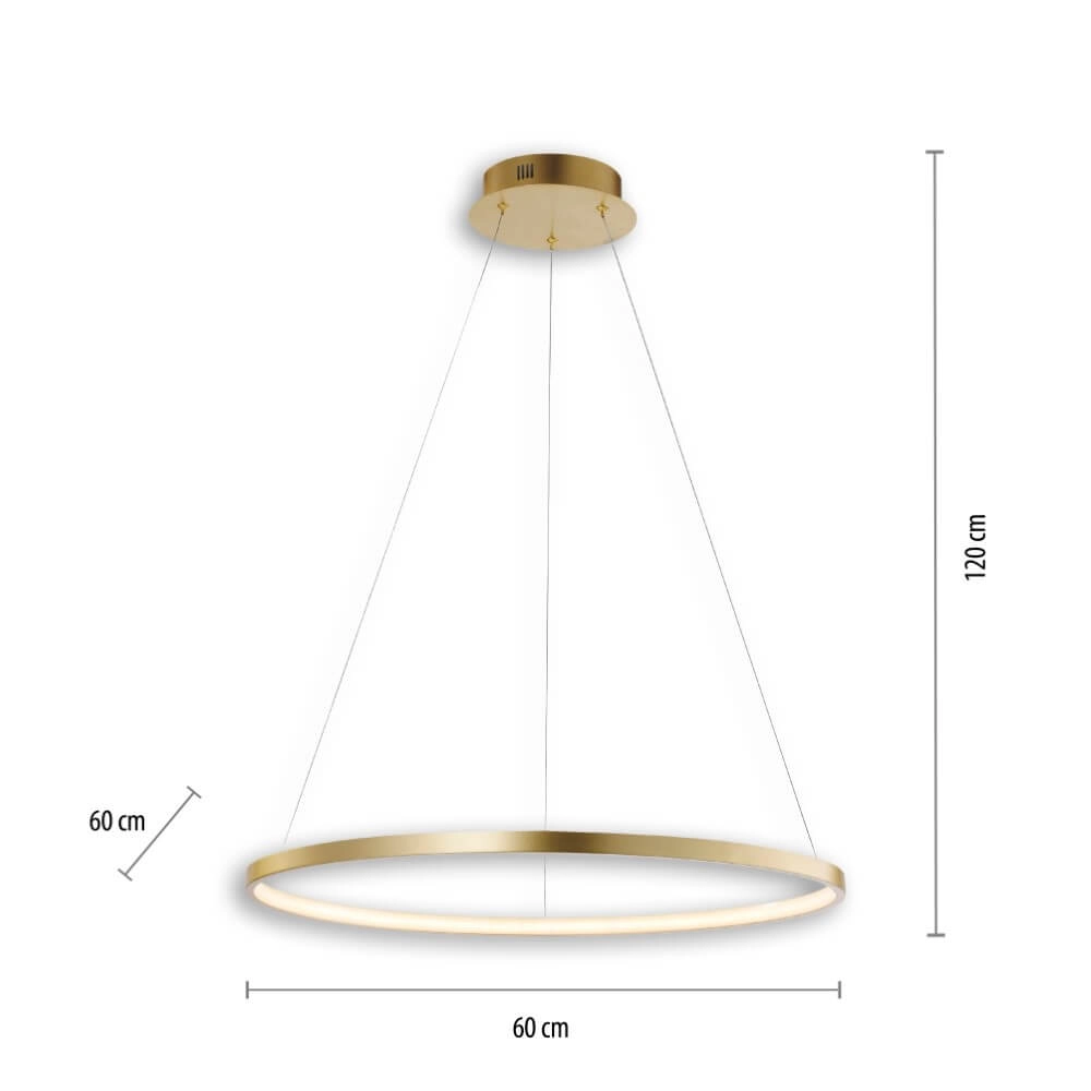 Runde Hängelampe Circle Gold Ø 60cm Just Light 4043689960414