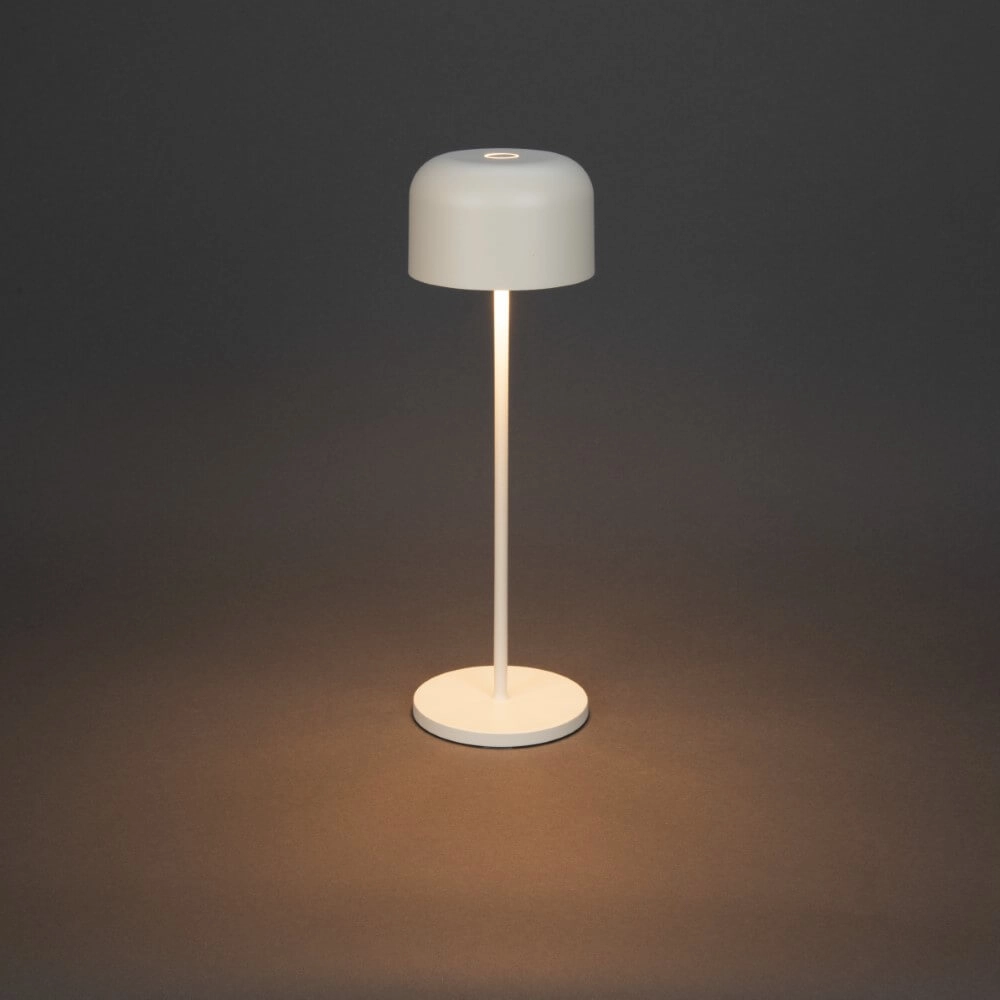Weiße Tischlampe Lille wiederaufladbar KonstSmide 7318307834253