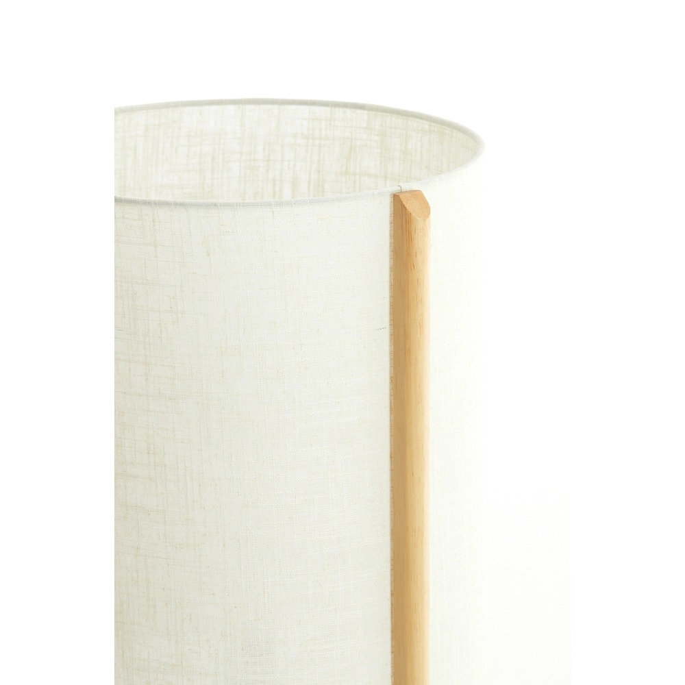 Tischlampe Litto Ø 35cm – Holzlook mit Naturleinen Light & Living 8717807792725